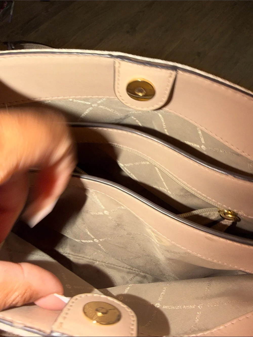 Michael Kors Cream and Blush Signature Satchel